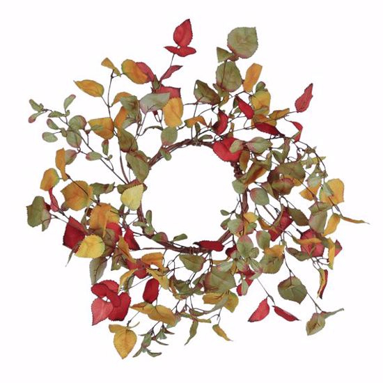 Picture of 16" Autumn Leaves Birch Candle Wreath