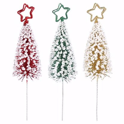 Picture of Holiday Christmas Tree Pick with Beads  (9", 3 Assorted)