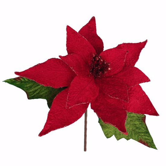 Picture of 8" Red Poinsettia Pick 10" Bloom