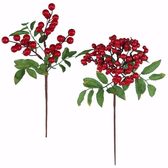 Picture of Red Berry Stems (14", 2 Assorted)