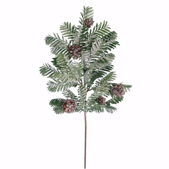 Picture of 19" Frosty Pine Flocked/Glitter Plastic Spray