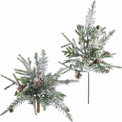 Picture of 2 Asst. 11"-22" Norfolk Flocked Pine Plastic Spray