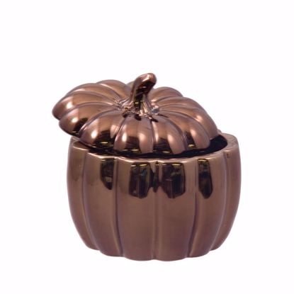 Picture of Metallic Copper Pumpkin Pot w/Lid 4"