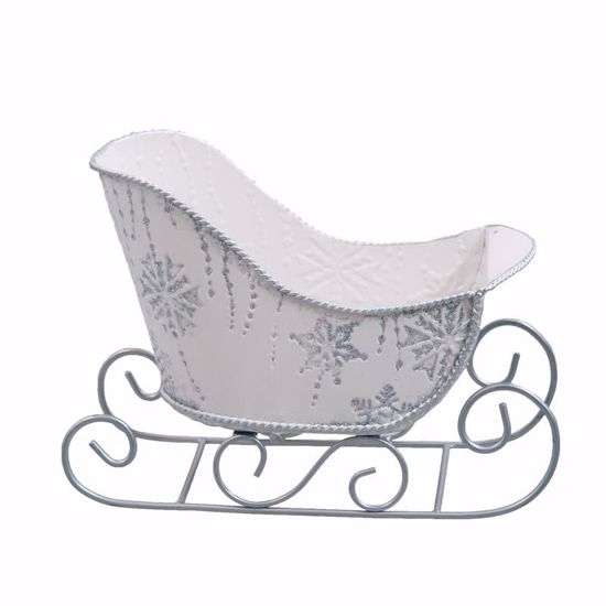 Picture of Sleigh W/Glittering Snowflakes Planter