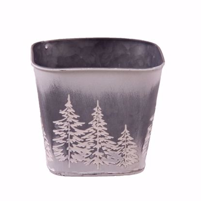 Picture of Square Snowy Pine Pot Cover 4"