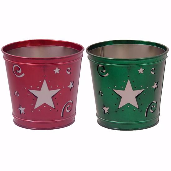 Picture of 2 Assortment Red & Green Pot Cover 4.5"