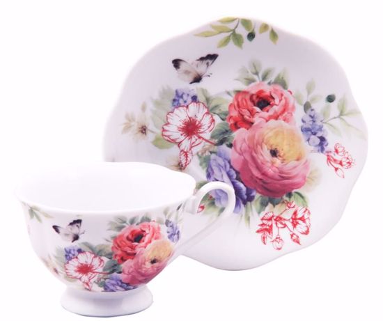 Picture of Multifloral Porcelain Teacup and Saucer