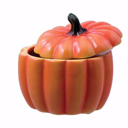 Picture of Orange Pumpkin Pot W/Lid 6.5"