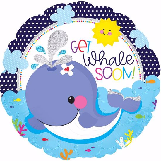 Picture of 17" 2-Sided Foil Balloon: Get Whale Soon