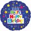 Picture of 17" 2-Sided Foil Balloon: Happy Birthday Cake/Stars
