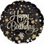 Picture of 17" 2-Sided Foil Balloon: Happy Birthday Gold Stars