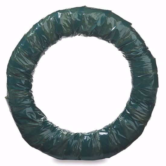 Picture of 10" Straw Wreath Wrapped Green