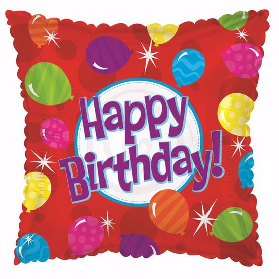 Picture of 17" 2-Sided Foil Balloon: Happy Birthday Bright Balloons