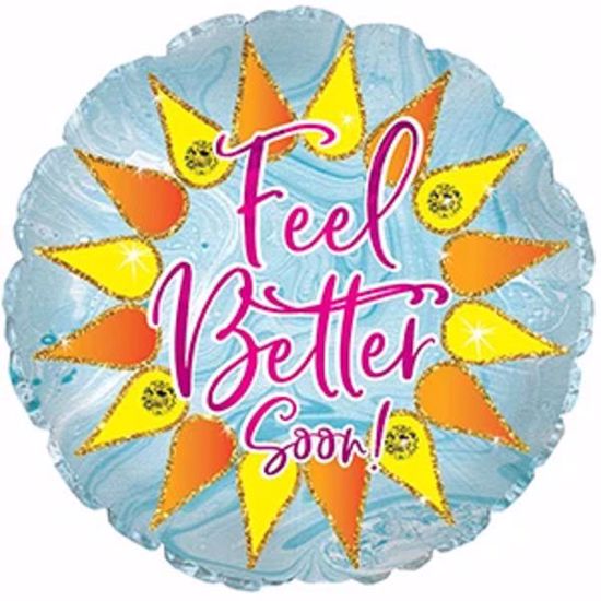 Picture of 17" 2-Sided Foil Balloon: Feel Better Sparkle