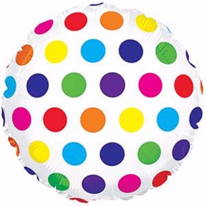 Picture of 17" 2-Sided Foil Balloon: Rainbow Dots