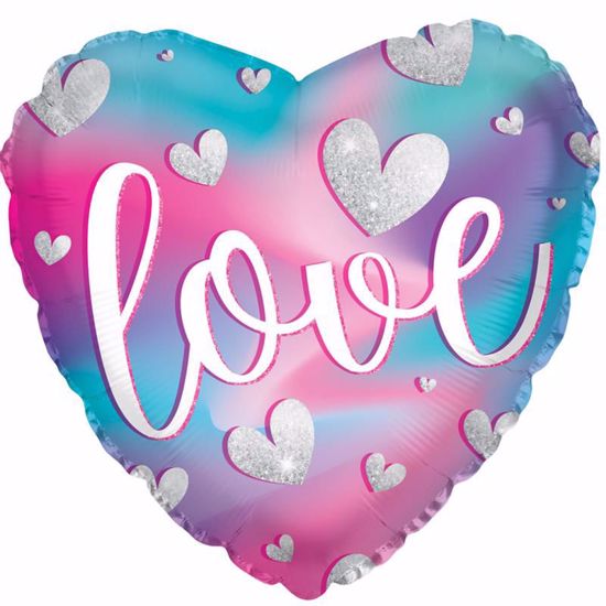 Picture of 17" 2-Sided Foil Balloon: LOVE White Script