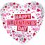 Picture of 17" 2-Sided Foil Balloon: Happy Valentine's Day Red & Pink Hearts