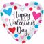 Picture of 17" 2-Sided Foil Balloon: Happy Valentine's Day Dots & Hearts