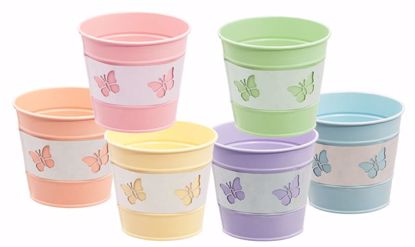 Picture of Pastel Butterfly Pot Cover Assortment  4"