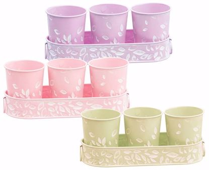 Picture of Pastel Falling Leaves Sill Planter with Tray Assortment 3"