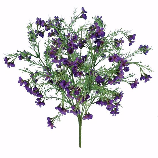 Picture of Purple Wax Flower Bush (Plastic, 9 Stems, 19")