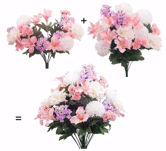 Picture of Pink, Purple & White Mixed Floral Bush-in-a-Bush (23.5")