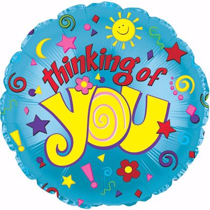 Picture of 17" 2-Sided Foil Balloon: Thinking Of You Sun & Stars