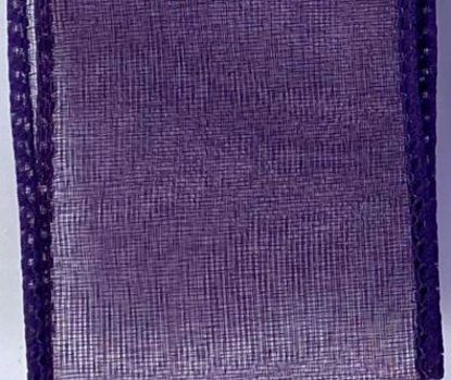 Picture of #9 Deluxe Sheer Wired Ribbon-Eggplant