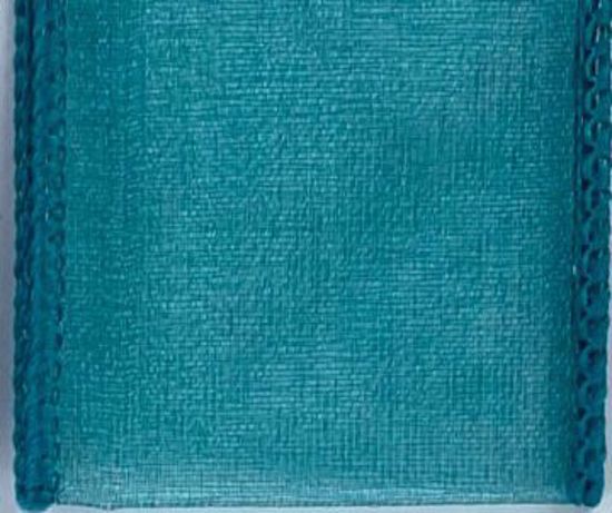 Picture of #9 Deluxe Sheer Wired Ribbon-Teal