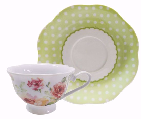 Picture of Floral Porcelain Teacup & Saucer
