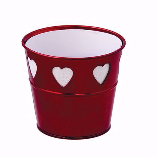 Picture of Red White Heart Cut Out Pot Cover 4.25"