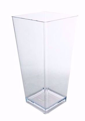 Picture of 9" Tapered Square Rose Vase - Clear