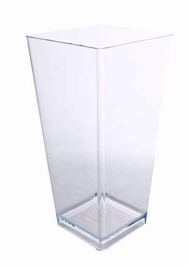 Picture of Diamond Line 9" Tapered Square Rose Vase - Crystal Clear