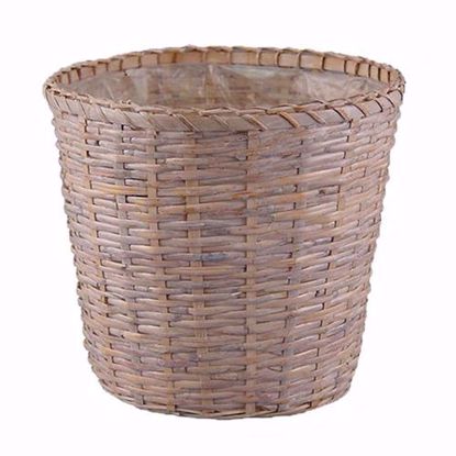 Picture of 12" Lined Rattan Pot Cover-Whitewash