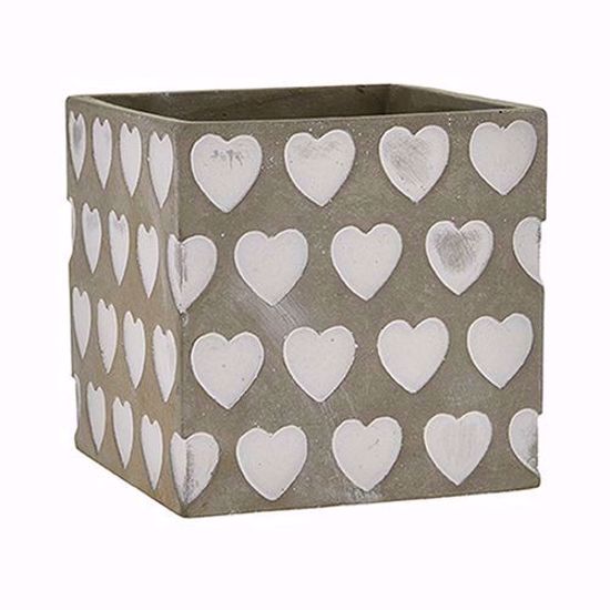 Picture of 5" Square Ceramic Heart Cube