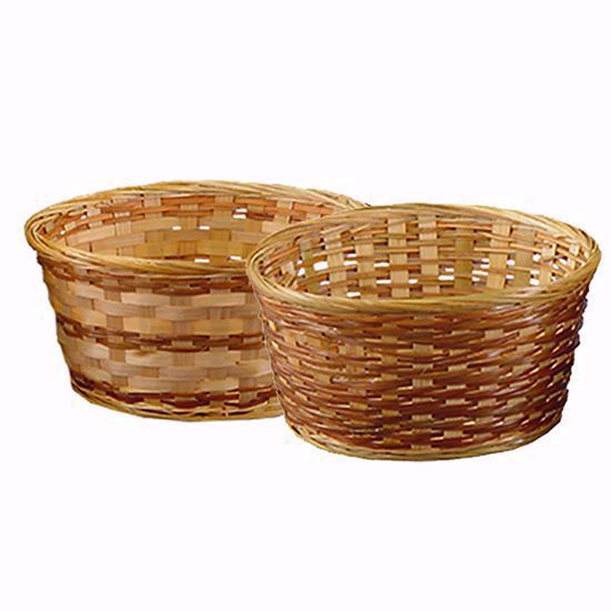 Picture of 9.5" Bamboo Low Bowl with Whipped Rim-Natural Weave (Hard Liner Incl.)