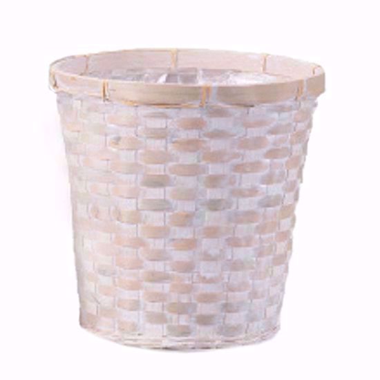 Picture of Whitewash Bamboo Pot Cover 7"
