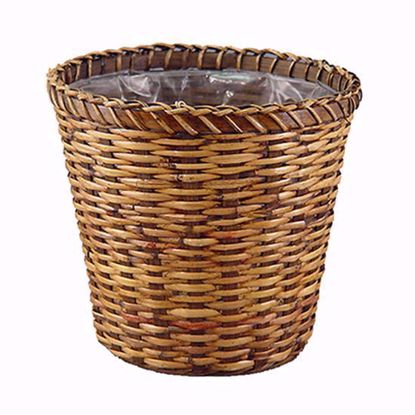 Picture of 12" Lined Rattan Pot Cover-Dark Stain