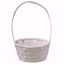 Picture of Round Whitewash Bamboo W/Handle 8"
