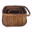 Picture of S/3 Stained Square Chipwood W/Bale Handle
