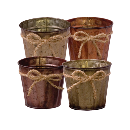 Picture of 4 Asst Rustic Pot Cover 4"