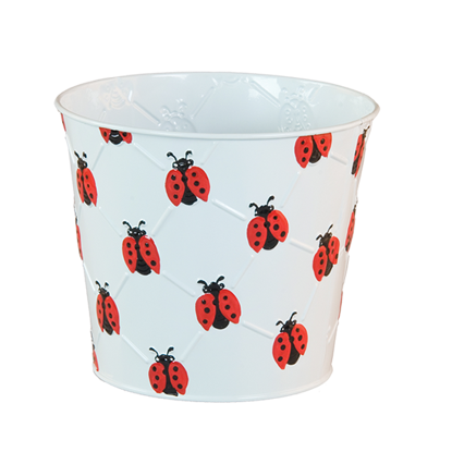 Picture of White Ladybug Pot Cover 4.5"