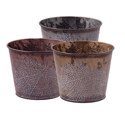 Picture of Leaf Embossed Pot Cover Assortment 5"