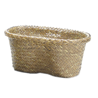 Picture of 6" Palm Leaf Double Bloomer Basket-Natural