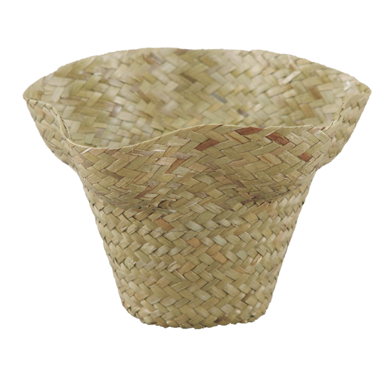 Picture of 4" Lined Palm Leaf Hat Pot Cover-Natural
