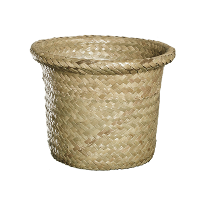 Picture of Palm Leaf Rolled Rim Natural Pot Cover 6"