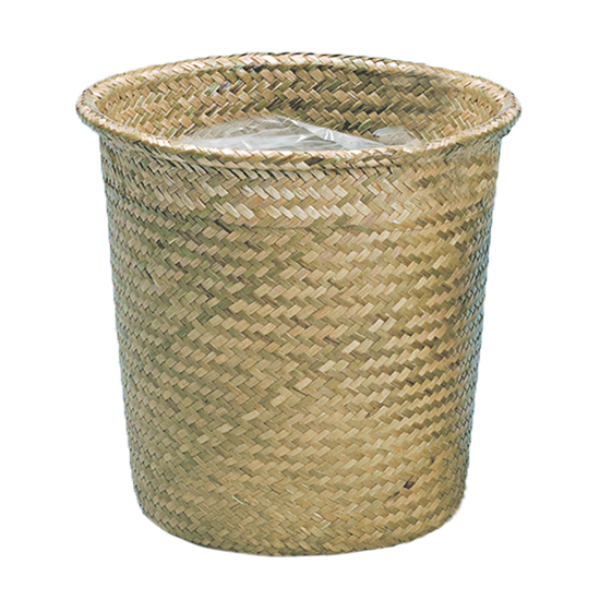 Picture of 12" Lined Palm Leaf  Rolled Rim Pot Cover-Natural
