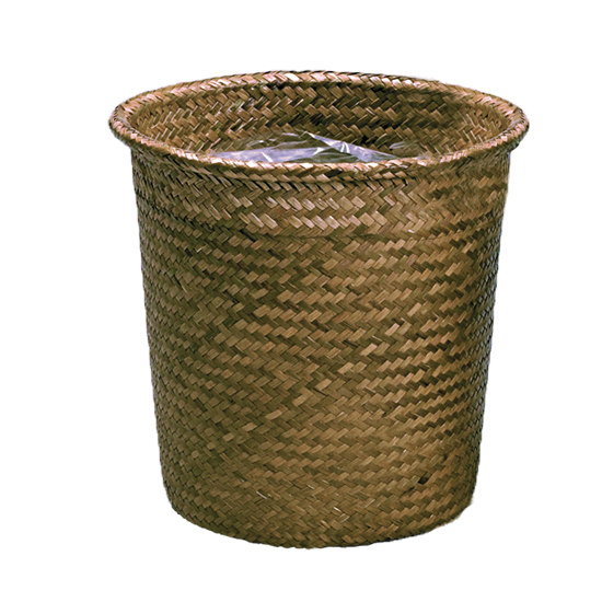 Picture of Palm Leaf Rolled Rim Pot Cover 12" Stained