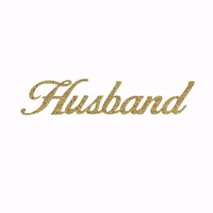 Picture of 1.5" Glitter Gold Script-Husband