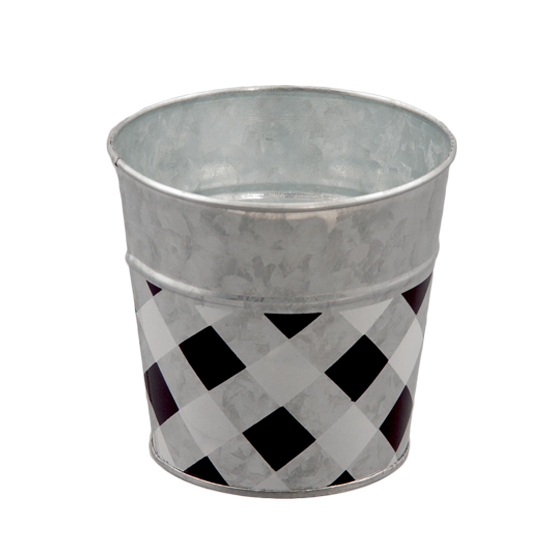 Picture of Black and White Gingham Pot Cover 4"